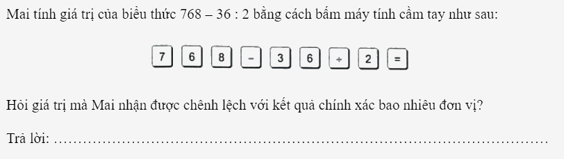 Bài 42: Máy tính cầm tay (tiết 1) trang 20 vở bài tập Toán 5 - Kết nối tri thức 3 1