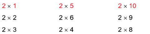 Bảng nhân 2 3 1