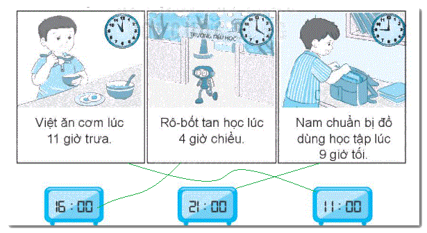 Giải bài 29: Ngày - giờ, giờ - phút (tiết 1) trang 106 Vở bài tập toán 2 - Kết nối tri thức với cuộc sống 1 2
