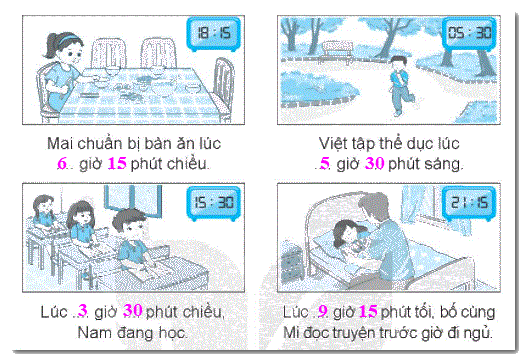 Giải bài 29: Ngày - giờ, giờ - phút (tiết 2) trang 108 Vở bài tập toán 2 - Kết nối tri thức với cuộc sống 2 2