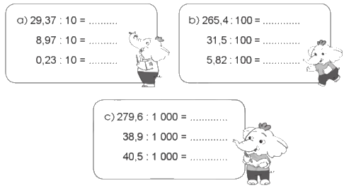 Giải bài 32: Chia một số thập phân cho 10, 100, 1 000, ... trang 77, 78 vở bài tập Toán 5 - Cánh diều 0 1