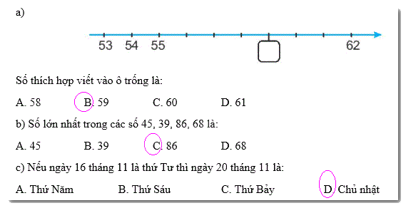 Giải bài 36: Ôn tập chung (tiết 1) trang 132 Vở bài tập toán 2 - Kết nối tri thức với cuộc sống 0 2