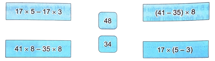 Giải bài 42: Tính chất phân phối của phép nhân đối với phép cộng (tiết 3) trang 19 vở bài tập Toán 4 - Kết nối tri thức với cuộc sống 4