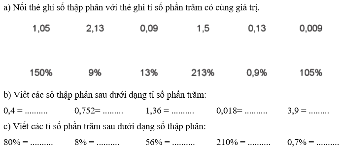 Giải bài 43: Luyện tập chung trang 103, 104, 105 vở bài tập Toán 5 - Cánh diều 1