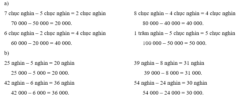 Giải bài 64: Phép trừ trong phạm vi 100 000 (tiết 2) trang 71 Vở bài tập Toán 3 - Kết nối tri thức với cuộc sống 2