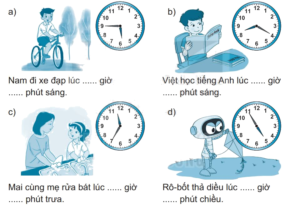 Giải bài 66: Xem đồng hồ. Tháng - năm (tiết 1) trang 75 vở bài tập Toán 3 - Kết nối tri thức với cuộc sống 0 1
