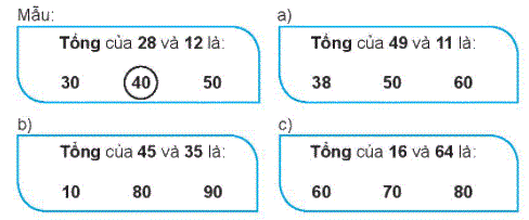 Giải bài: Phép cộng có tổng là số tròn chục (trang 83) Vở bài tập toán 2 - Chân trời sáng tạo 3 1