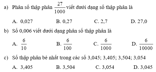 Giải phần A. Tái hiện, củng cố trang 32 Bài tập phát triển năng lực Toán 5 1