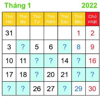 Ngày - Tháng 2 1