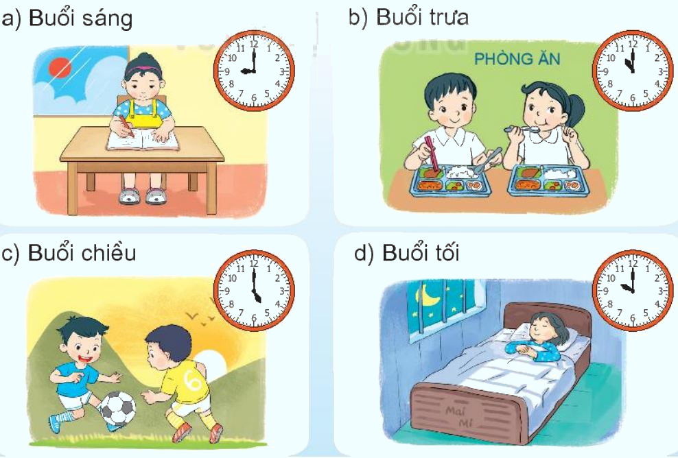 Toán lớp 1 trang 72 bài 34: Xem giờ đúng trên đồng hồ - - SGK Kết nối tri thức 0 1