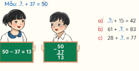 Toán lớp 3 trang 12 - Tìm số hạng - SGK Chân trời sáng tạo 0 1