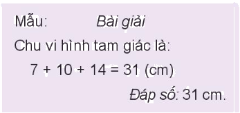 Toán lớp 3 trang 22 - Chu vi hình tam giác ,hình tứ giác, hình chữ nhật, hình vuông - SGK Kết nối tri thức 1