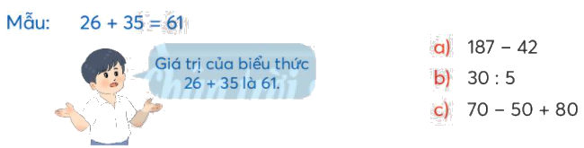Toán lớp 3 trang 32 - Làm quen với biểu thức - SGK Chân trời sáng tạo 0 1