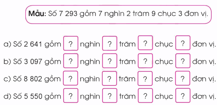 Toán lớp 3 trang 7 - Các số trong phạm vi 10 000 (tiếp theo) 2 1