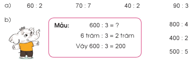 Toán lớp 3 trang 76 - Chia số tròn chục, tròn trăm cho số có một chữ số - SGK Cánh diều 0 1