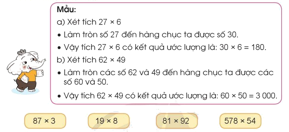 Toán lớp 4 trang 104 - Bài 47: Ước lượng tính - SGK Cánh diều 2 1