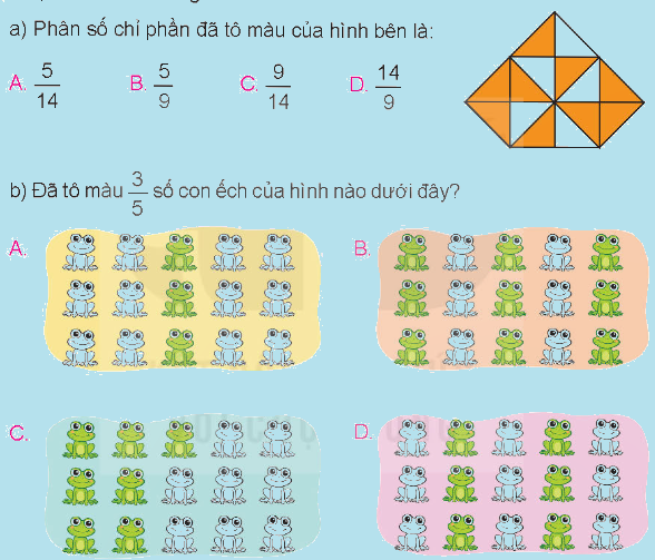 Toán lớp 4 trang 107 - Bài 69: Ôn tập phân số - SGK Kết nối tri thức 0 1