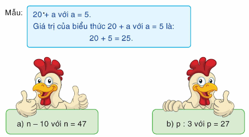 Toán lớp 4 trang 22 - Bài 15: Biểu thức chứa một chữ - SGK Bình Minh 0 1