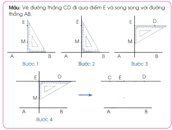 Toán lớp 4 trang 54 - Bài 22: Hai đường thẳng song song. Vẽ hai đường thẳng song song - SGK Cánh diều 2 1