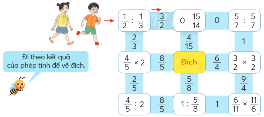 Toán lớp 4 trang 66 - Bài 75: Phép chia phân số - SGK chân trời sáng tạo 4 1