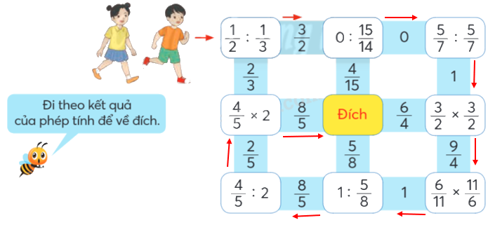 Toán lớp 4 trang 66 - Bài 75: Phép chia phân số - SGK chân trời sáng tạo 4 2