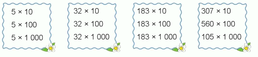 Toán lớp 4 trang 84 - Bài 36: Nhân với 10, 100 , 1 000, ... - SGK Cánh diều 1