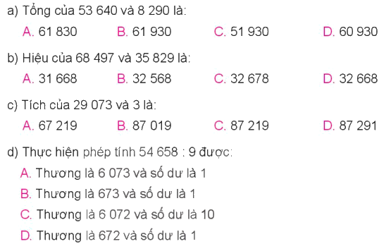 Toán lớp 4 trang 9 - Bài 2: Ôn tập các phép tính trong phạm vi 100 000 - SGK Kết nối tri thức 8 1