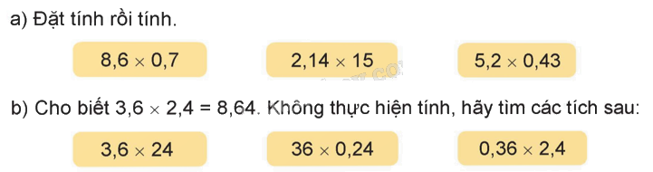 Toán lớp 5 Bài 21. Phép nhân số thập phân - SGK kết nối tri thức 6 1